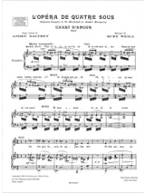Chant D'amour. L'opéra de 4 Sous - WEILL - Partition - Opéras